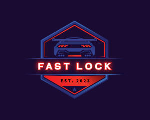 Neon Car Racing logo design