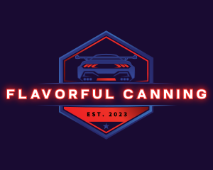 Neon Car Racing logo design