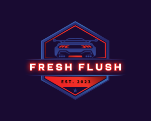 Neon Car Racing logo design