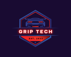 Neon Car Racing logo design