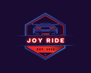 Neon Car Racing logo design