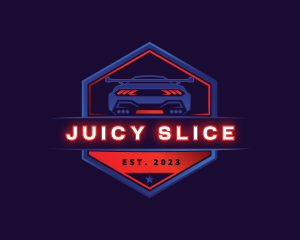 Neon Car Racing logo design