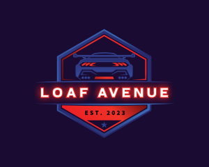 Neon Car Racing logo design