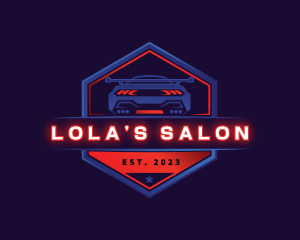 Neon Car Racing logo design