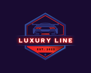 Neon Car Racing logo design