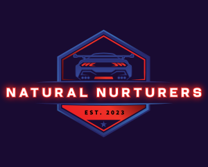 Neon Car Racing logo design