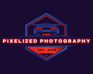 Neon Car Racing logo design