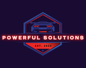 Neon Car Racing logo design