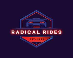 Neon Car Racing logo design