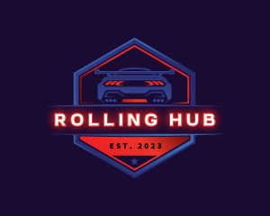 Neon Car Racing logo design