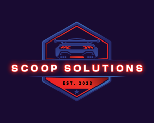 Neon Car Racing logo design