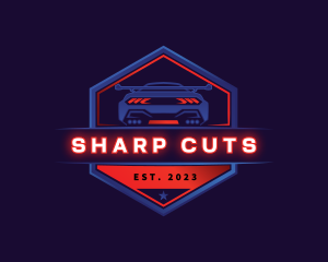 Neon Car Racing logo design