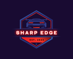 Neon Car Racing logo design