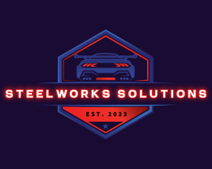 Neon Car Racing logo design