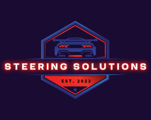 Neon Car Racing logo design