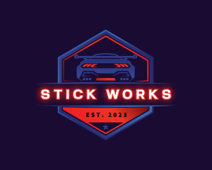 Neon Car Racing logo design