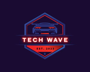 Neon Car Racing logo design