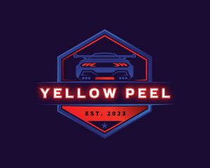 Neon Car Racing logo design