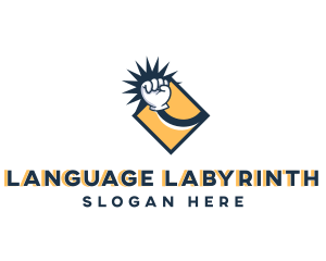 Cartoon Hand Punch logo