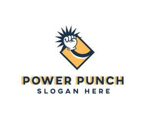 Cartoon Hand Punch logo