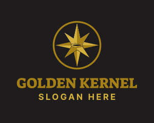 Golden Crown Compass logo design