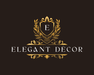 Floral Elegant Shield logo design