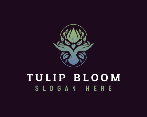 Hands Tulips Spa logo design