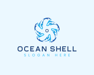 Ocean Fish Swimming logo design