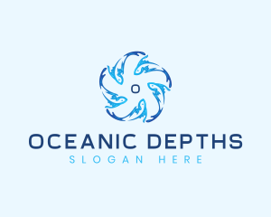 Ocean Fish Swimming logo design