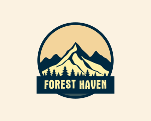 Forest Mountain Peak logo design