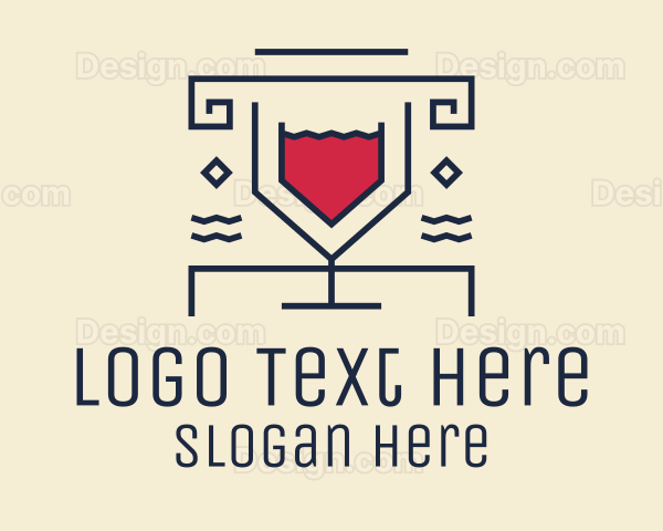 Geometric Wine Drink Logo