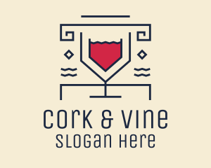 Geometric Wine Drink logo design