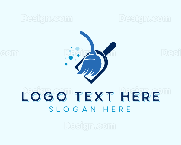 Janitorial Broom Cleaning Logo