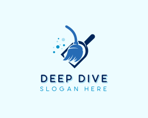 Janitorial Broom Cleaning logo design