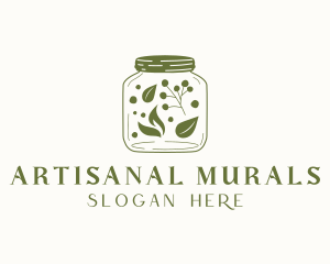 Organic Leaf Jar logo design