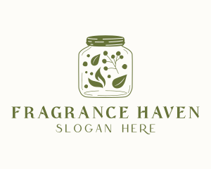 Organic Leaf Jar logo design