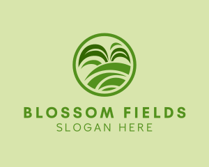 Grass Field Leaf Landscaping  logo design