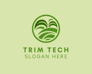 Grass Field Leaf Landscaping  logo design