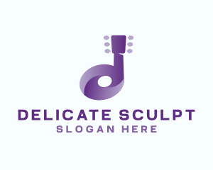 Guitar Note Music Letter D  logo design