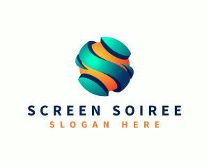 3D Sphere Letter S logo design