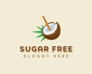 Fruit Drink Coconut logo design