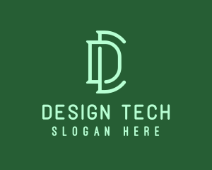 Green Tech Letter D  logo design