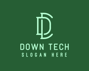 Green Tech Letter D  logo design