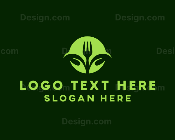 Vegetarian Fork Leaf Logo