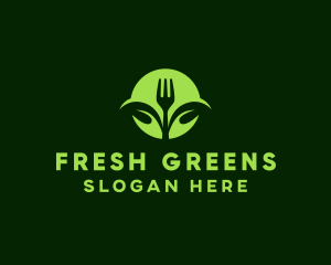 Vegetarian Fork Leaf logo design