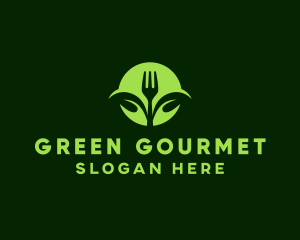 Vegetarian Fork Leaf logo