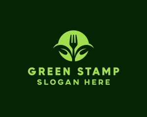 Vegetarian Fork Leaf logo design