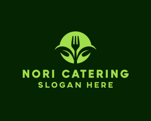 Vegetarian Fork Leaf logo design