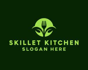 Vegetarian Fork Leaf logo design