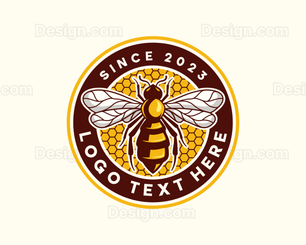 Bee Wasp Honeycomb Logo